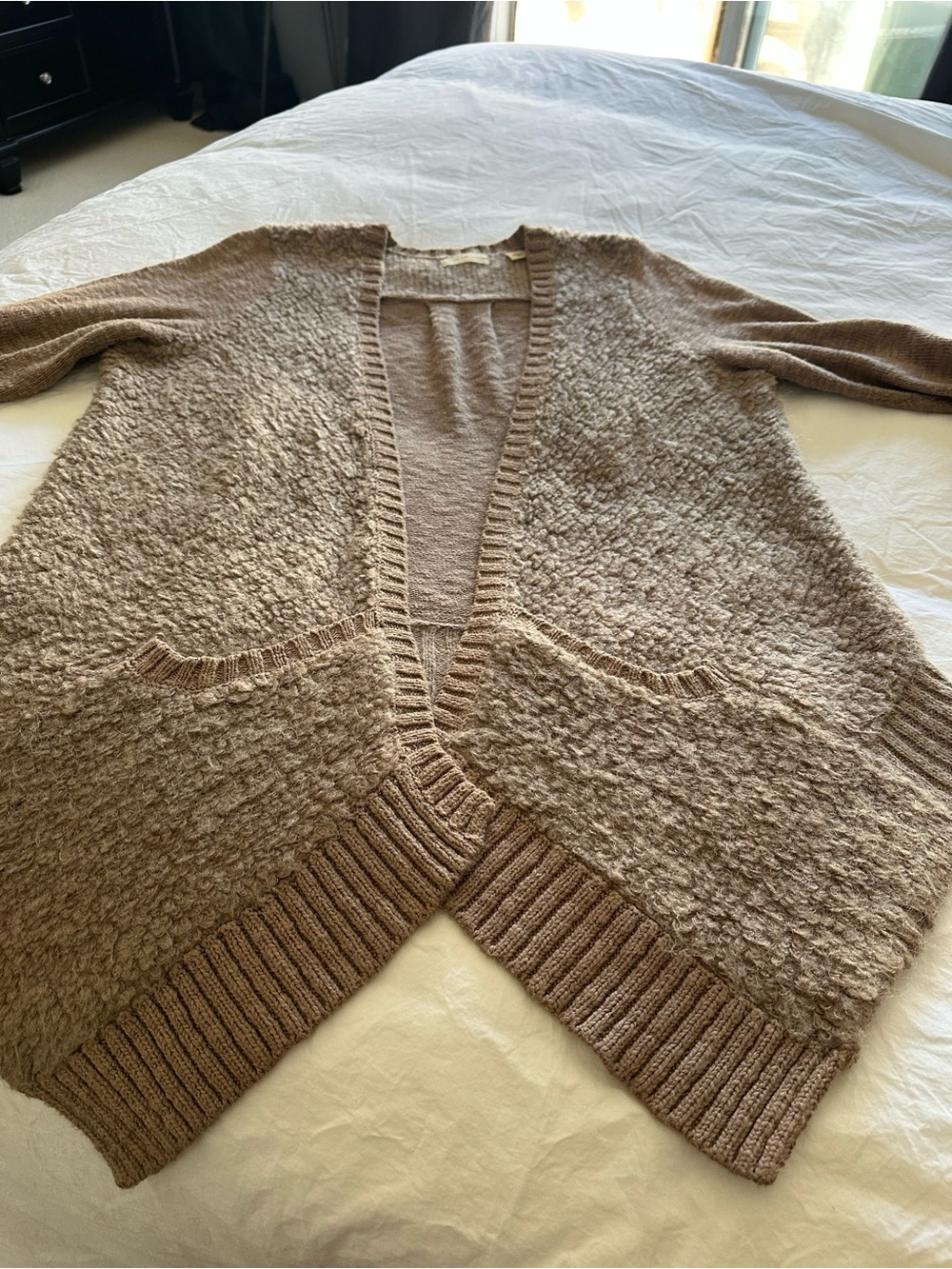 Anthropologie “Sleeping on Snow” Cozy open front cardigan, size large - Picture 6 of 14